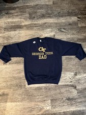 Georgia Tech Yellow Jackets Dad Pullover Sweatshirt Navy Size Large New