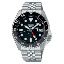 Seiko 5 Five Sport SSK001 Automatic GMT Watch Black Dial SSK001K1  Box & Papers