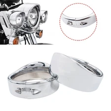 4.5'' Chrome Fog Light Trim Ring Lamp Cover For Harley Electra Street Glide FLHX