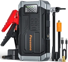 5000A Jump Starter Air Compressor Battery Jumper Portable Tire Inflator LED Ligh