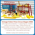 Vintage Early-1960S Fisher-Price #900 Big Performing Circus Wagon