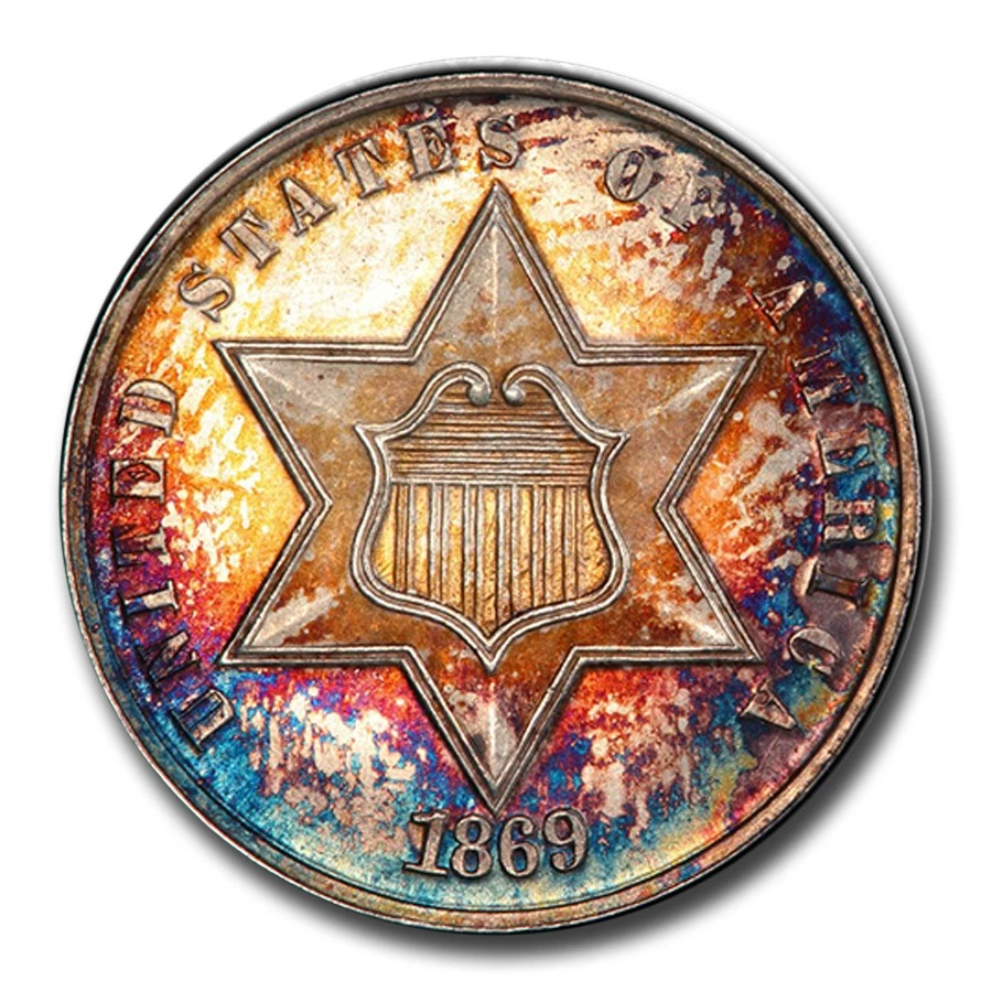 1869/8 Three Cent Silver MS-67 PCGS - Image 2 of 3