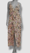 Bar III Women's Orange Animal-Print Swim Cover-Up Maxi Dress Swimwear Size L