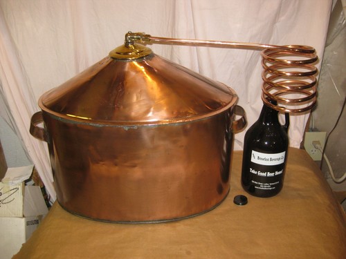 RARE Antique 12-13 Gallon OVAL Copper Moonshine Still +COIL-MAN CAVE MUST LQQK!!