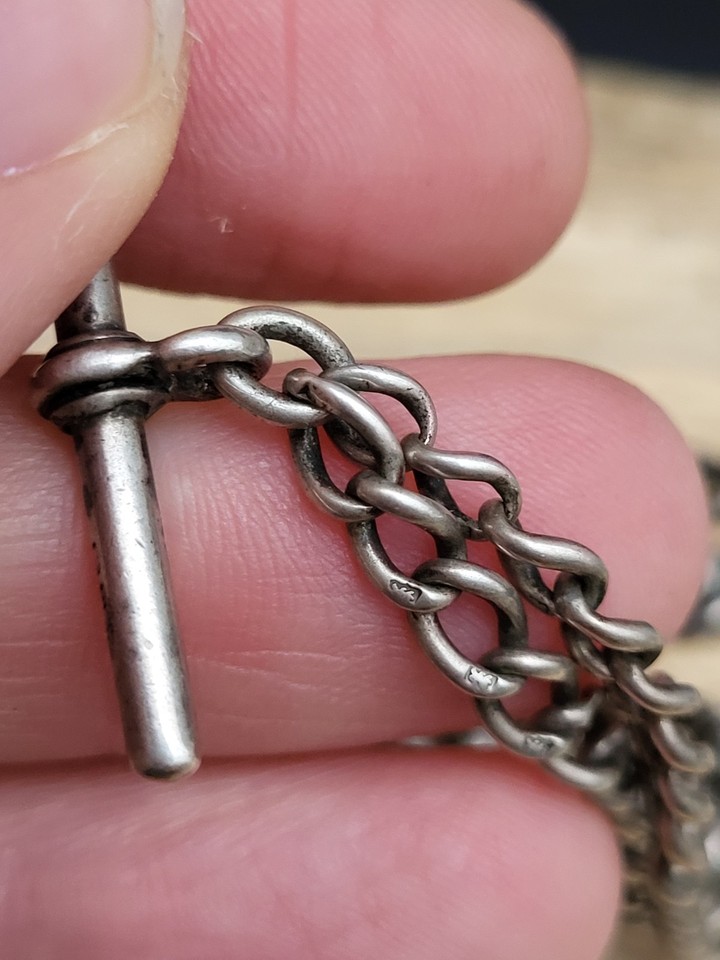 Hallmarked Silver Pocket Watch Chain For Spare, Repair Or Scrap. A/F ...