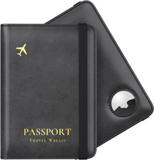 Passport Holder with Airtag Slot  Slim Travel Wallet