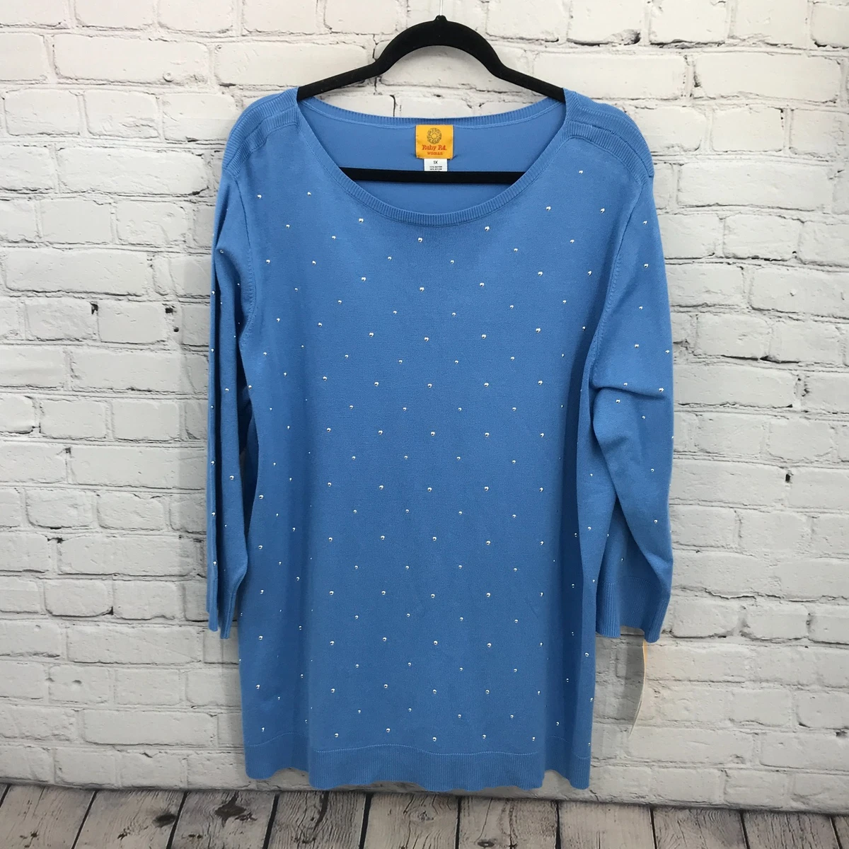 Grosy Womens Plus Size Tops 3/4 Sleeve V Neck Shirts Tunic Casual