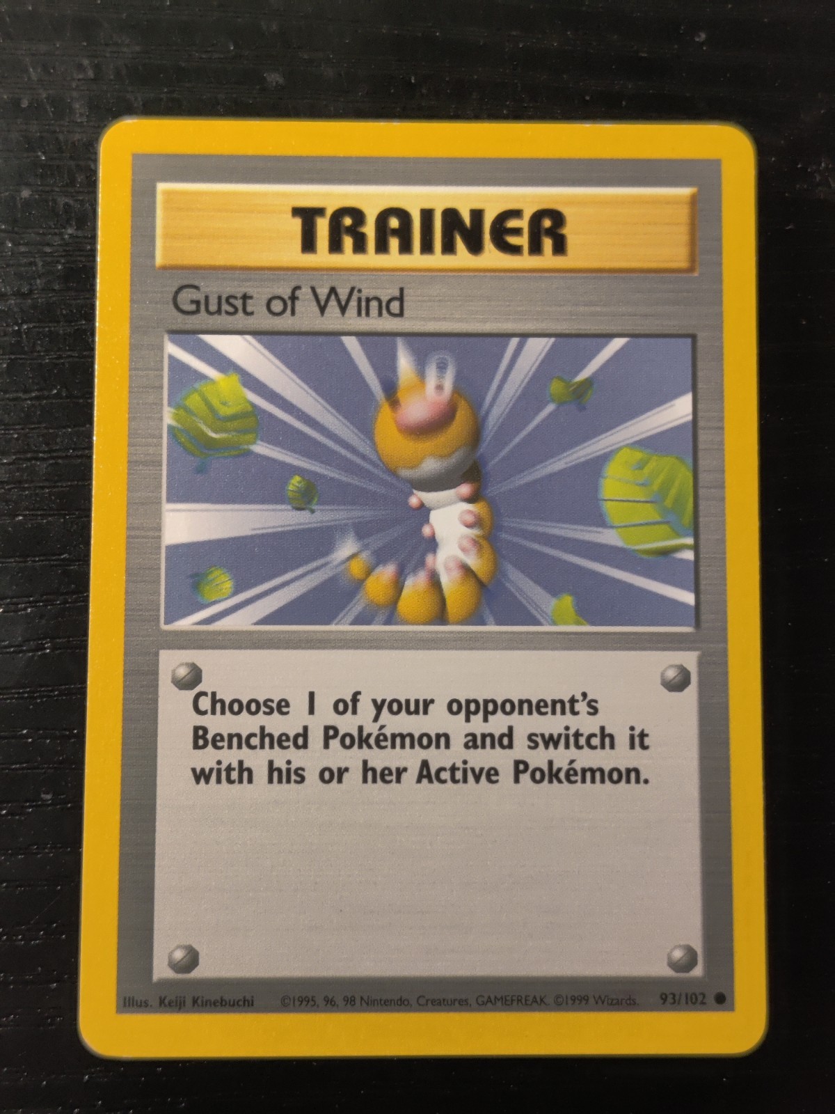 Gust of Wind 93/102 Common Base Set Unlimited Pokemon Lightly Played