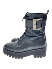 Michael Kors Lace Up Boots Us6 Blk Leather InM77