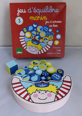 Vilac Jeu D'equilibre Marin Sailor Wood Stacking Balancing Blocks Game French