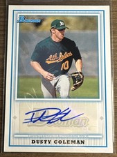 2010 Bowman #BPA-DC Dusty Coleman Prospect Autographs