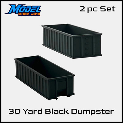 HO Scale 1:87 30-Yard Dumpster Waste Container - Black | Model Scenery World