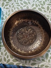 Large Tibetan Singing bowl Set - Bronze Style - Easy To Play - 5" Sound Yoga Bow