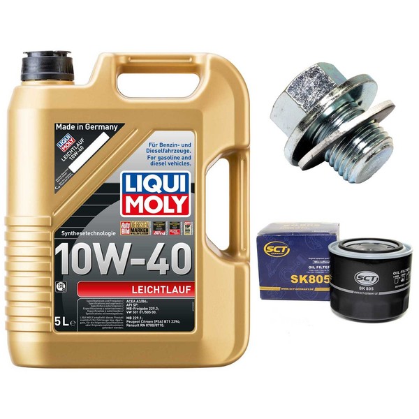 MotoröL Filter Set 10W-40 5 Liter + ÖLablassschraube FüR Toyota Corolla 1.8 D E9-image
