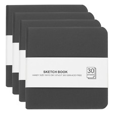 4x4" Watercolor Sketchbook, 4Pcs 30 Sheet 300GSM/203lb, Black