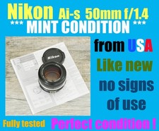 MINT Nikkor Ai-s 50mm f/1.4 for Nikon FA, FE, FE2, FM, FM2, F3 PERFECT
