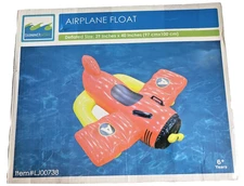 Red Airplane Boat Float Pool Inflatable Swimming Water Kids Age 6+ Summer