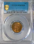1893 Indian Head Penny PCGS MS 65 Red