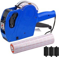 MX-5500 8 Digits Price Tag Gun with 5000 Sticker Labels and 3 Ink Refill Label