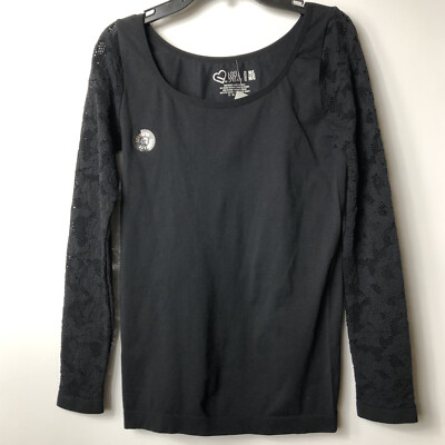 Aeropostale Live Love Dream Med/Large Black Seamless Laser Cut Long Sleeve Knit