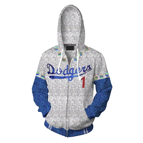 Rocketman Elton John Dodgers Baseball 3D Mantel Cosplay Hoodie Pullover Jacke Herren - Bild 4 von 7