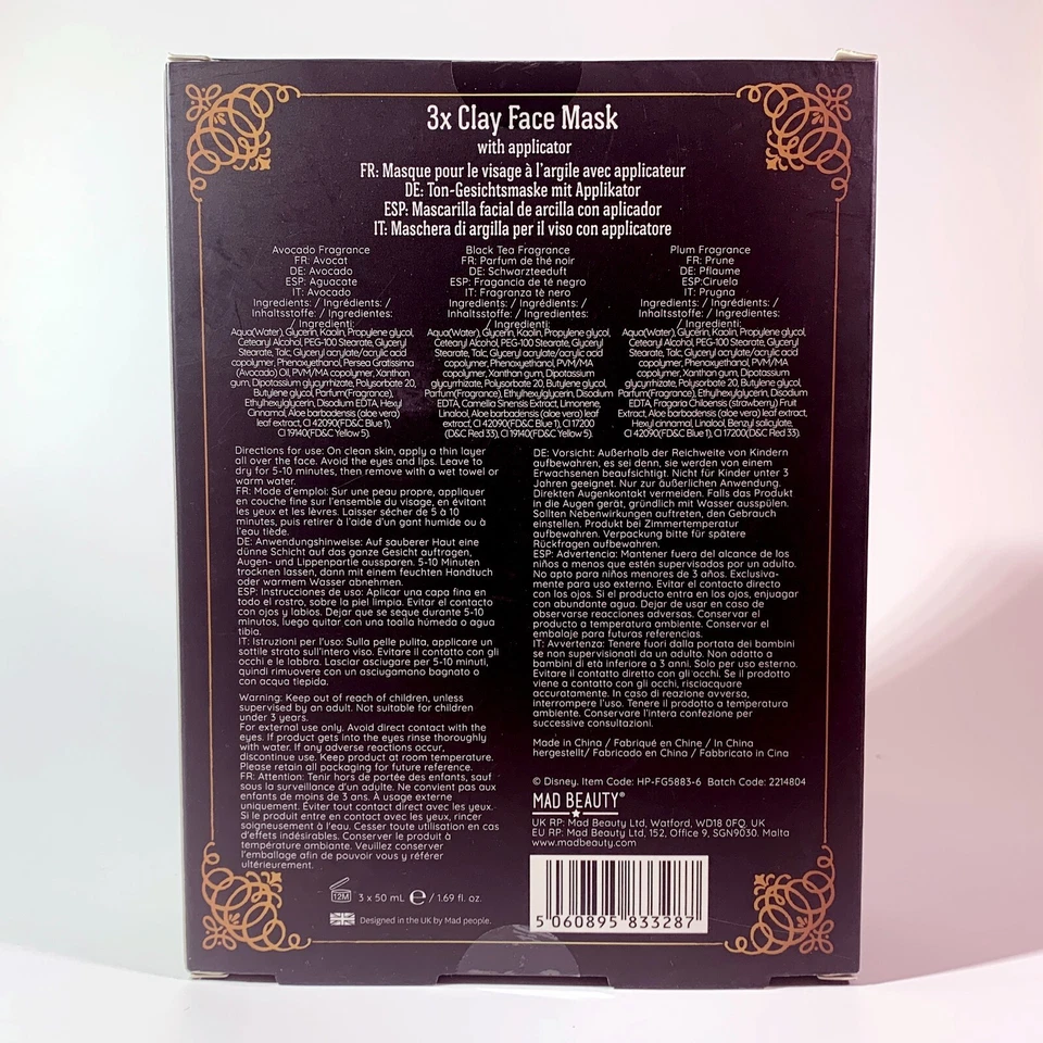 Disney Hocus Pocus Encuadernación de Hechizos 3x Colección de Mascarillas Faciales de Arcilla con Aplicador Foto 4 de 4