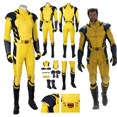 X-Men Deadpool 3 Wolverine Cosplay Costume Halloween Jumpsuits FullSet Superhero