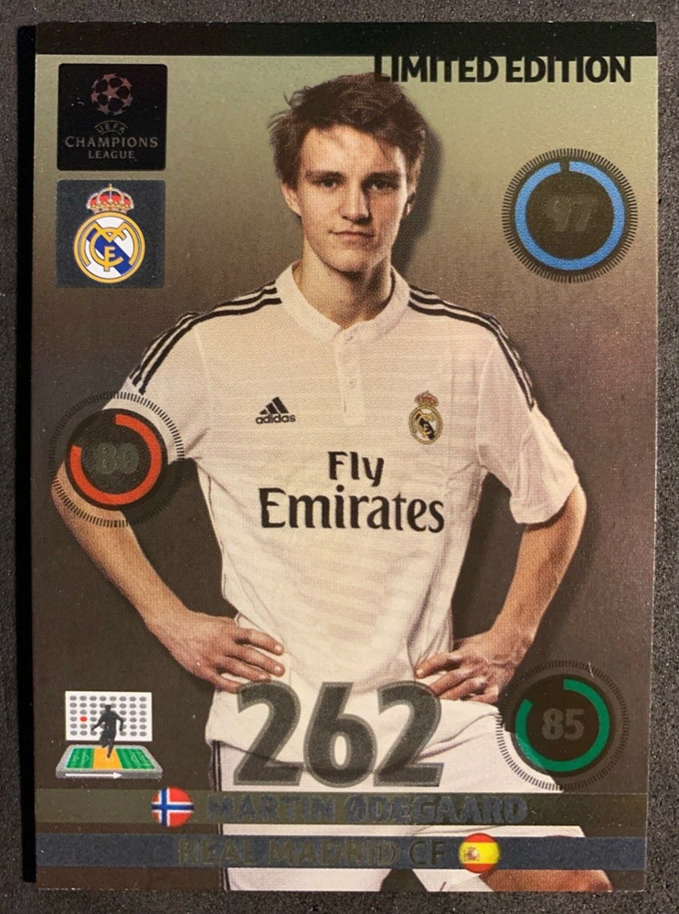 2014-15 Panini Adrenalyn XL Martin Odegaard Real Madrid rare foil rookie card RC