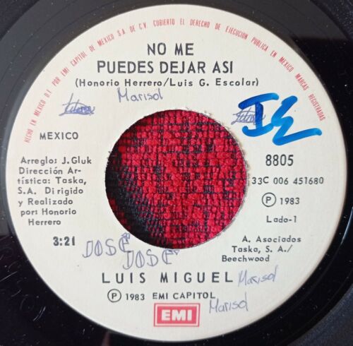 LUIS MIGUEL ** No Me Puedes Dejar Asi / Safari ** RARE!! 1983 MEXICO 7" Single - Picture 3 of 4