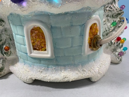 1980s Ceramic Christmas Igloo House with Snowmen Santa Trees Handmade Lights Up! - Picture 11 of 24