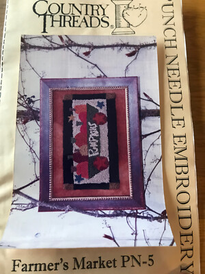 Vtg 2005 Farmer's Market PN-5 Punch Needle Embroidery Craft Pattern Pumpkin