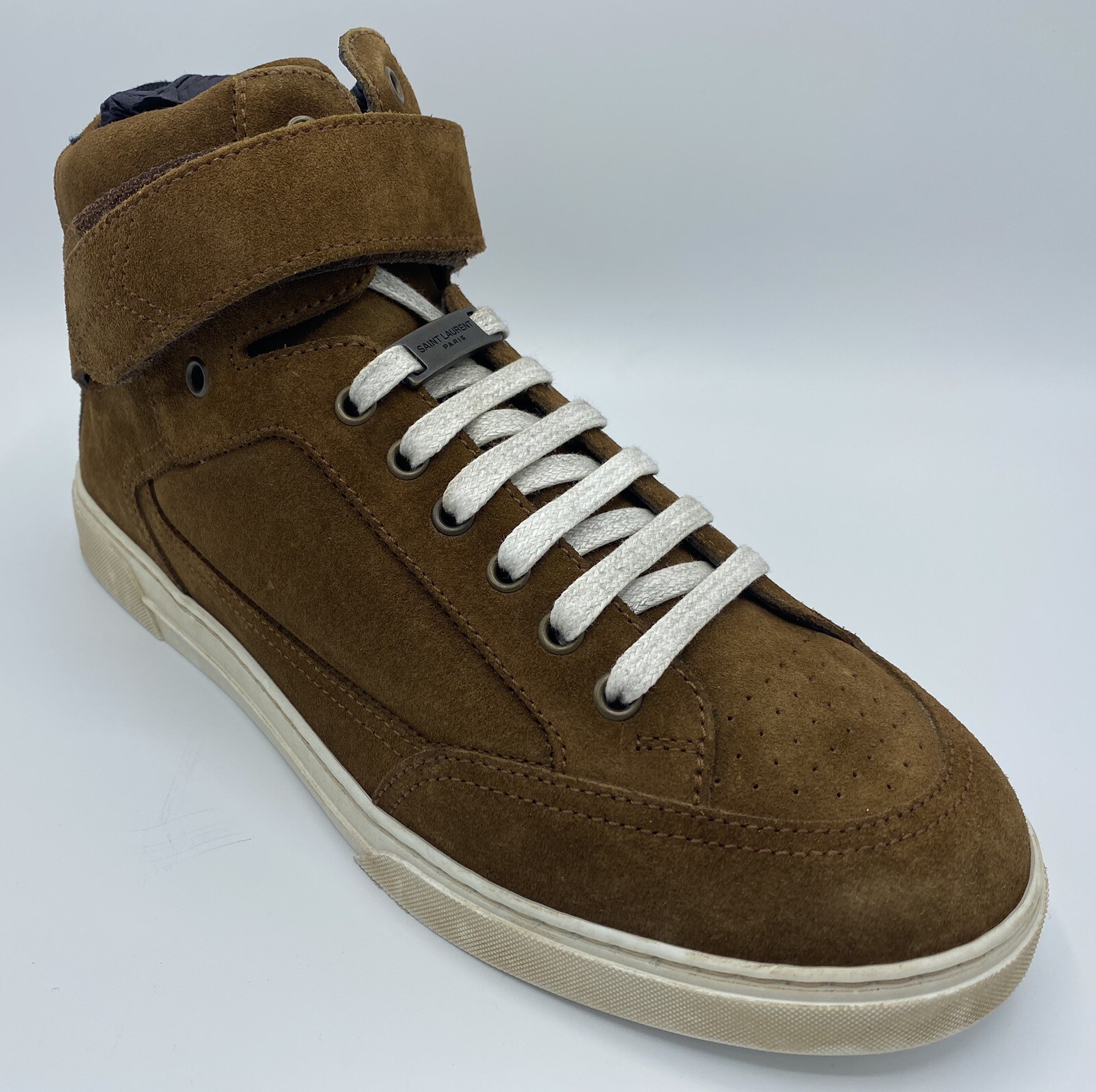 Sneakers alte Saint Laurent in camoscio kaki Soho $900 taglia US 15 Made in Italy