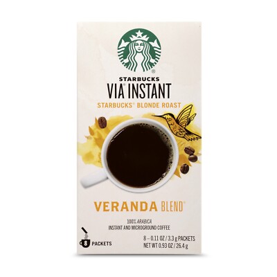 via VERANDA BLEND MIX INSTANT COFFEE CAFFEINE PACKETS in BOX 1.4 OZ -