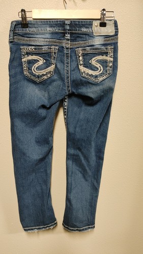 Silver ***SIZE 26*** Tuesday Low Capri Crop Jeans Q630 - Picture 2 of 6