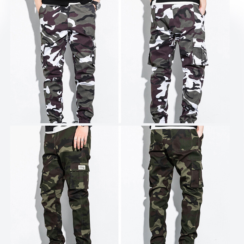 Mens Casual Camo Cargo Pants Trousers Military Combat Army Tactical BDU