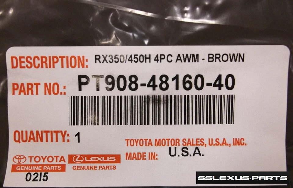 Lexus RX350 RX450H (2016-2022) OEM Genuine ALL WEATHER FLOOR MATS 4pc (Brown)  - Image 3 of 4