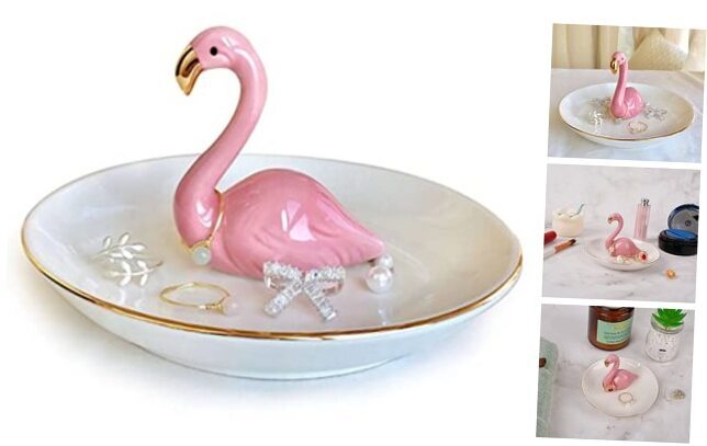 Ring Holder for Jewelry, Pink Room Decor Preppy Jewelry Holder for Flamingo