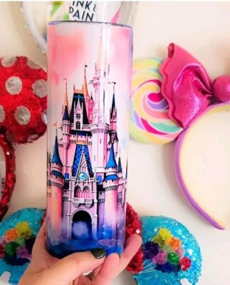 Disney Magic Kingdom 20oz Tumbler Insulated Stainless Steel Mug Cup Straw Lid