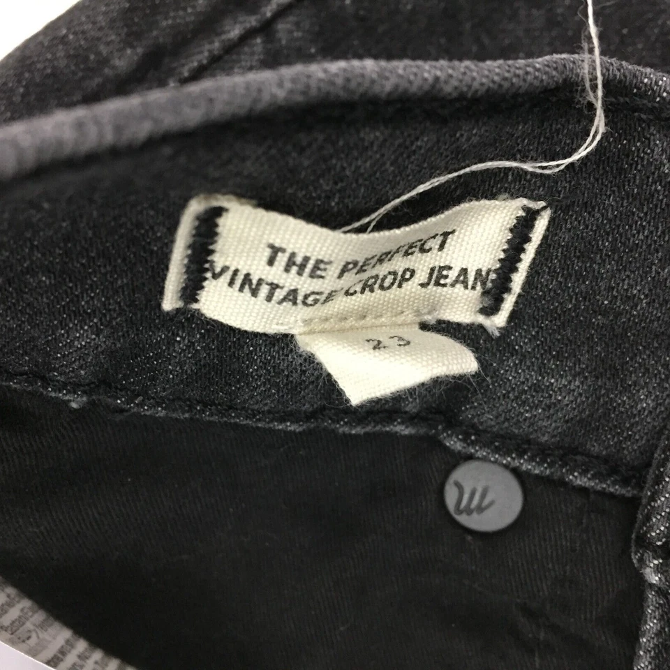 MADEWELL The Perfect Vintage Crop High Waist Black/Gray Wash Jeans Womens sz 23 - Image 3 of 4
