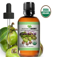 Mayan's Secret Organic Camellia Seed Oil 4oz – Pure Oil for Skin, Face & Hair