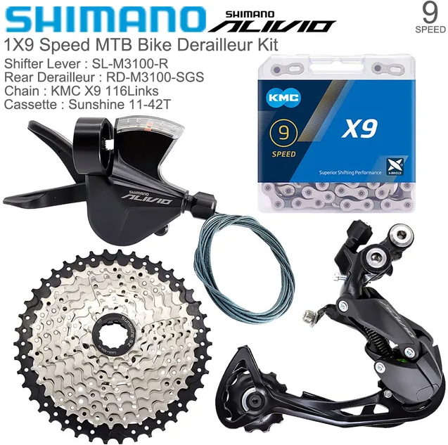 SHIMANO ALIVIO M3100 1X9 Speed MTB Groupset Rear Derailleur 36/40