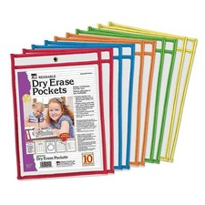 - Reusable Clear Dry Erase Pockets Holds Worksheets Up To 9 x 12 Inches Assor...