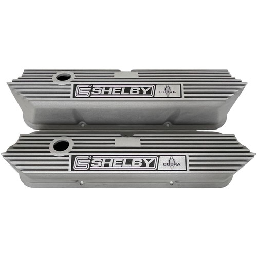 Ford FE Tall Valve Covers - CS SHELBY Logo - Bead Blast - Die-Cast Aluminum - Foto 2 di 9
