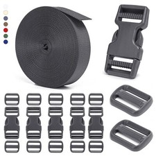 1 inch Buckles and Strap Set 10 Yards Polyester Webbing Strapping 6 Pack Dual...