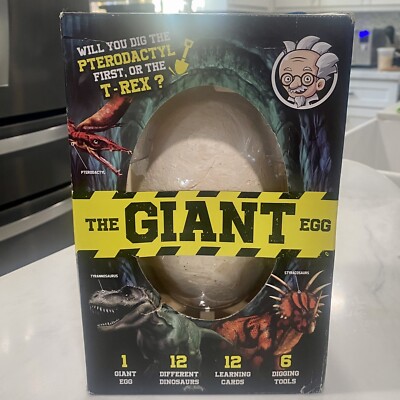 XXTOYS Dino Egg Dig Kit, Unearth Jumbo Dino Egg with 12 Different Dinosaur Toys