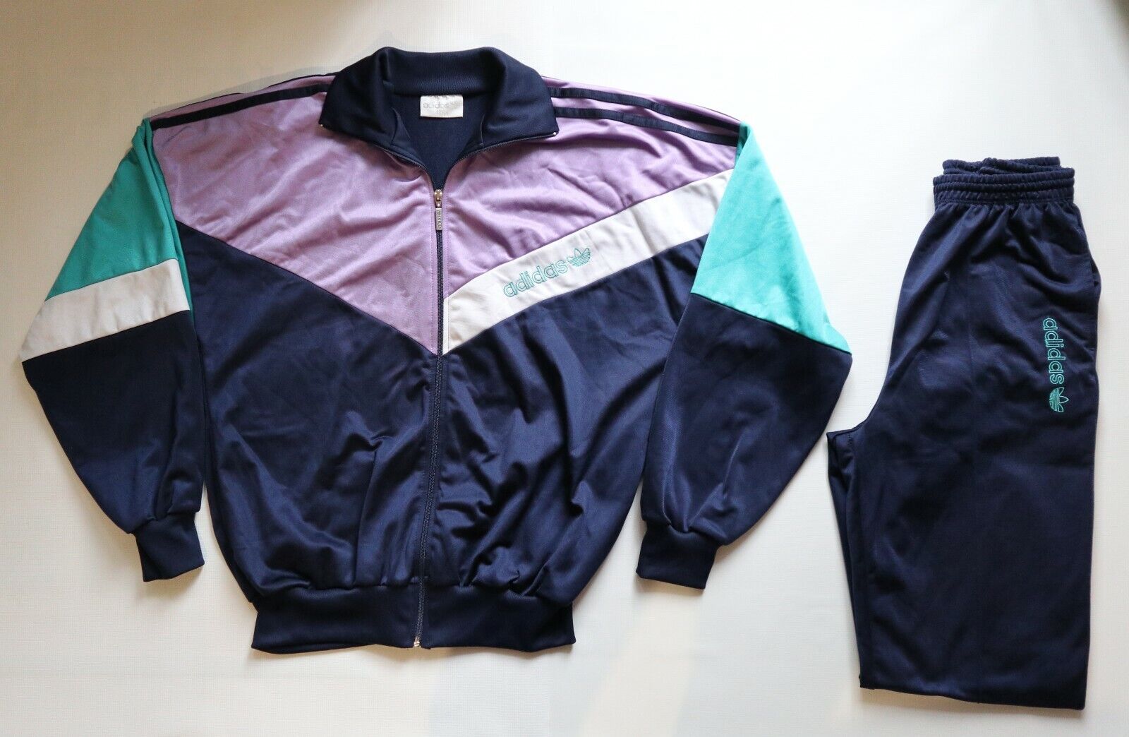 ADIDAS TREFOIL VINTAGE 90s TRACKSUIT SET JACKET PANTS TROUSERS MENS | eBay