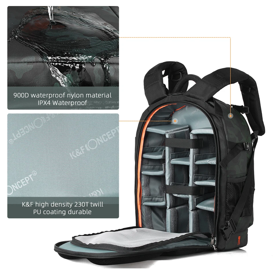 K&F Concept Multifunctional Large 25L SLR Camera Backpack for Travel Photography - image 3 of 4