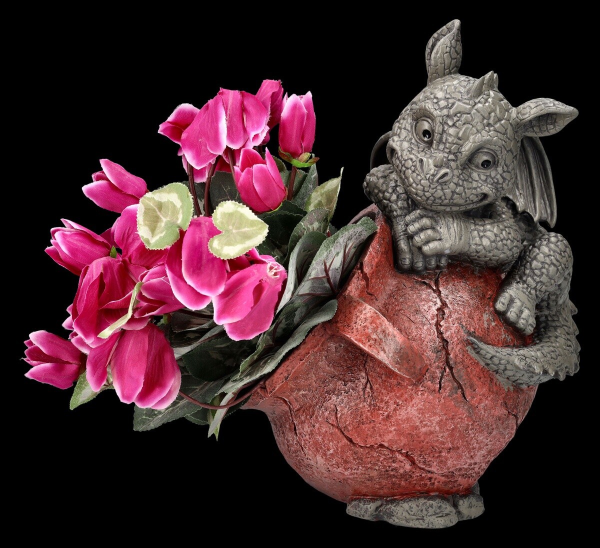 Garden Figure - Dragon on Flowerpot Right | Decorations Garden Fantasy 32.5cm