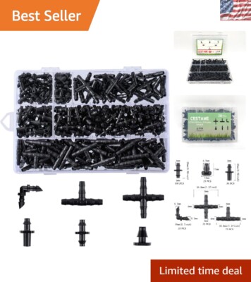 Versatile 280-Pcs Drip Irrigation Connector Kit for Home Gardening Excellence