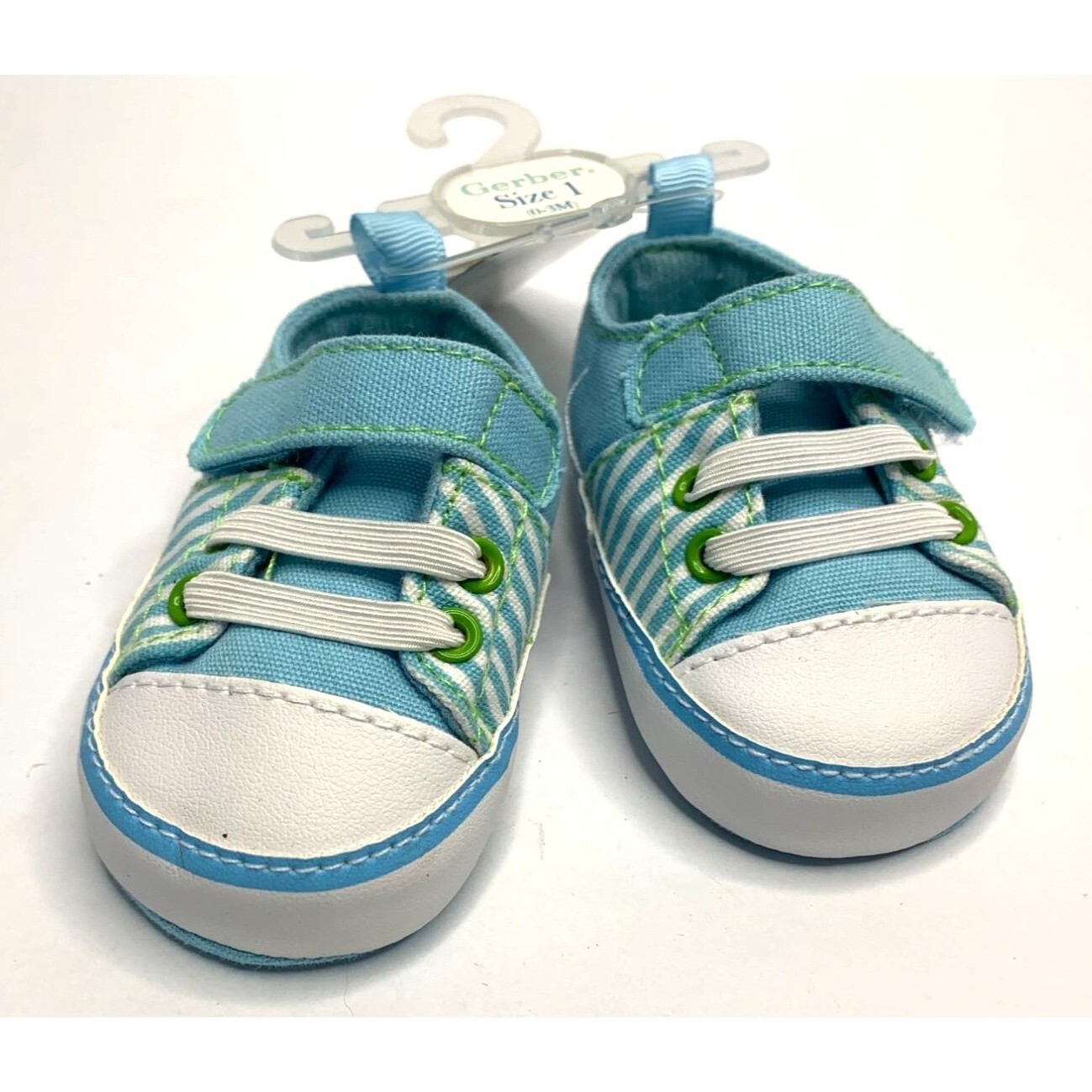 PONY Scarpe da ginnastica culla Gerber bambino bambino 1 blu chiaro slip on nuove